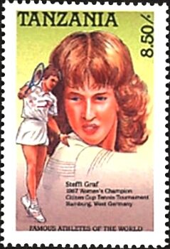 Steffi Graf, West Germany, tennis. 12sh, Yannick Noah, Fran…