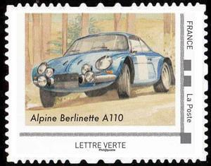Stamp, Alpine Berlinette A110, France,  , Cars