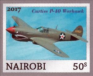 Stamp, Curtiss P-40 Warhawk, Cinderellas,  , Aircraft