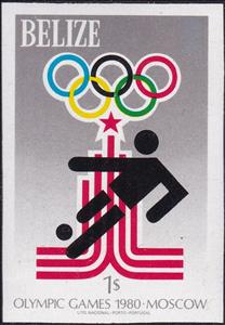 Stamp, Football, Belize,  , Football (Soccer), Olympic Games, Sports