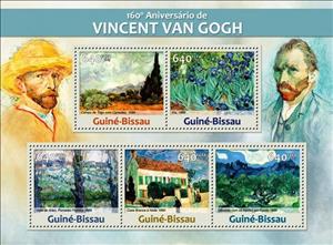 Mini Sheet, Vincent van Gogh, Guinea-Bissau,  , Paintings