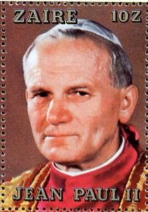 Stamp, Pope Johannes-Paulus II, Zaire,  , Popes
