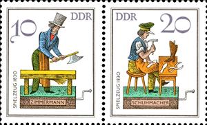 Se-tenant, Manufacturers, Germany, Democratic Republic,  , Professions, Toys