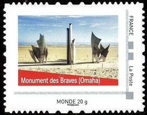 Stamp, Monuments des Braves (Omaha), France,  , Anniversaries and Jubilees, Monuments