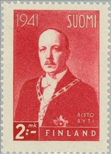 Stamp, Risto Heikki Ryti, President of State, Finland,  , Famous People, Heads of State, Men, Politicians