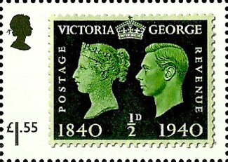 Stamp, King George VI stamp of 1940, United Kingdom of Great Britain & Northern Ireland,  , Stamps