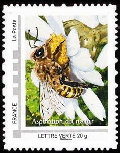 Stamp, The bees that's life Aspiration du Nectar, France,  , Animals (Fauna), Bees, Insects
