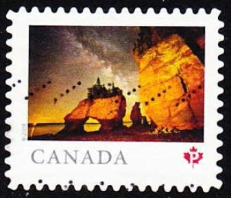 Stamp, Hopewell Rocks, NB, Canada,  , Aurora Borealis, Landscapes, Parks, Rocks, Sea, Sunsets / Sunrises, Trees