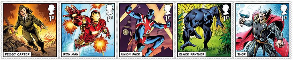 Se-tenant, Marvel Comics Se-Tenant Strip #2, United Kingdom of Great Britain & Northern Ireland,  , Cartoons, Comics