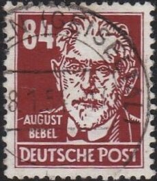 Stamp, August Bebel (1840-1913), Germany, Democratic Republic,  , Famous People, Men, Politicians