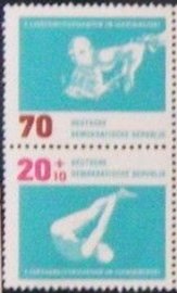 Se-tenant, Various water sports, Germany, Democratic Republic,  , Aquatic Sports, Sports, Swimming, Water, Water-polo
