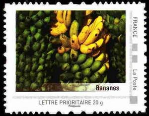 Stamp, Bananes, France,  , Fruits, Plants (Flora)