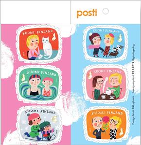 Booklet Pane, Shared Pleasures, Finland,  , Cats, Children, Dogs, Letters (Mail), Swimming
