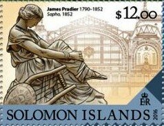Stamp, James Pradier (1790–1852) “Sapho”, 1852, Solomon Islands,  , Paintings