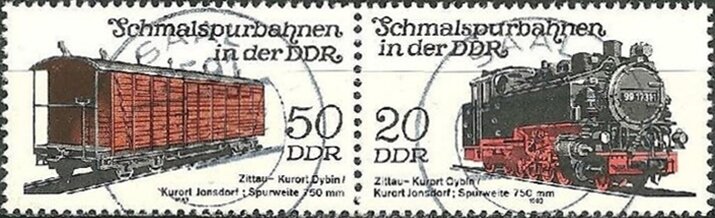 Se-tenant, Bahn Zittau-KurortOybin/Jonsdorf, Germany, Democratic Republic,  , Locomotives, Railways