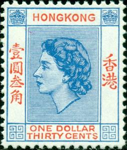 Stamp, Queen Elizabeth II, Hong Kong,  