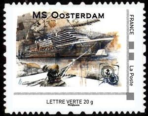 Stamp, Modern Ships of the Merchant Marine, France,  , Ships