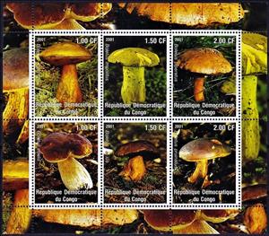 Mini Sheet, Various Mushrooms, Cinderellas,  , Mushrooms