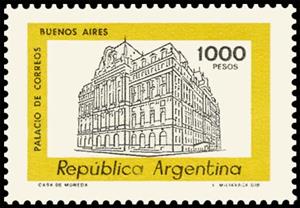 Stamp, General Post Office, Buenos Aires, Argentina,  , Architecture, Buildings, Post Offices