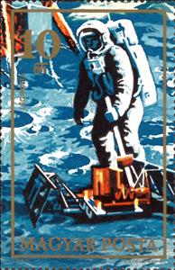 Stamp, Apollo 17, Hungary,  , Astronauts, Moon, Moon Landing, Outer Space, Space Traveling