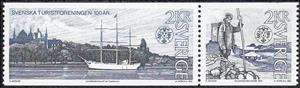 Se-tenant, Touring Club, Sweden,  , Heroes, Landscapes, Sailing Ships, Ships, Tourism