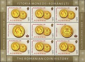 Mini Sheet, 100 Lei Coin with Carol II, 1940 MS, Romania,  , Coins, Kings