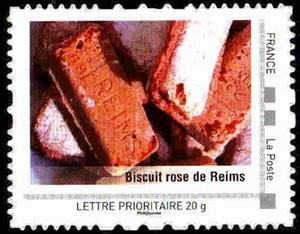 Stamp, Biscuit rose de Reims, France,  , Candy, Food, Gastronomy