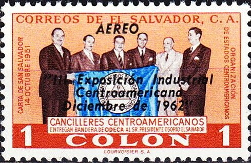 Handover of the flag of the ODECA to the President Osorio