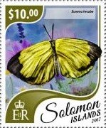 Stamp, Eurema hecabe, Solomon Islands,  , Animals (Fauna), Butterflies, Insects