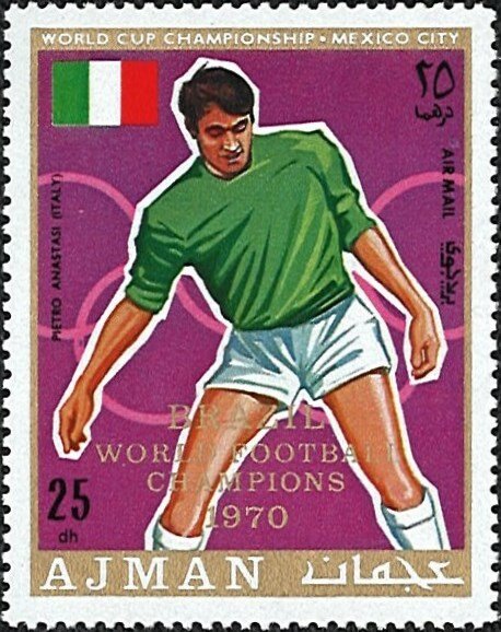 Pietro Anastasi, Italy. Overprinted