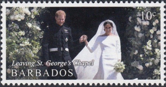 Stamp, Leaving St George's Chapel, Barbados,  , Actors, Royalty, Weddings