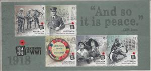 Mini Sheet, minisheet - WW1 Centenary, Australia,  , First World War