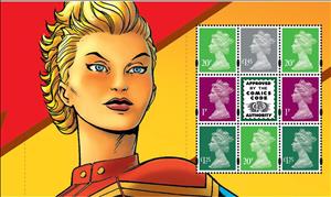 Booklet Pane, Marvel Comics Prestige Booklet Pane 3, United Kingdom of Great Britain & Northern Ireland,  , Cartoons, Comics, Crowns and Coronets, Famous People, Heads of State, Queens, Royalty, Women