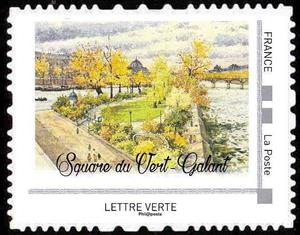 Stamp, Square du Vert Galant, France,  