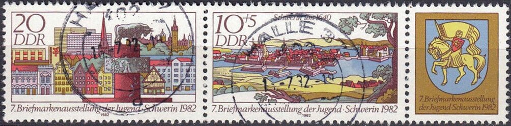 Schwerin in 1640/Zf with city arms /Schwerin 1982