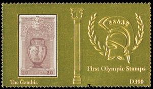 Stamp, Greek stamp MiNr 100, Gambia,  , Olympic Games, Sports, Stamps