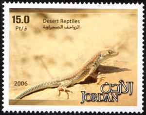 Stamp, Lizard, Jordan,  , Animals (Fauna), Lizards, Reptiles