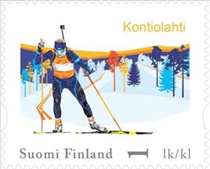 Stamp, Day of Stamps - Joensuu, Finland,  , Skiing