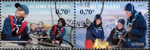 Se-tenant, 100 Years of Scouting, Finland,  , Anniversaries and Jubilees, C.E.P.T. / Europe, Scouting, Ships