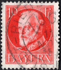 Stamp, King Ludwig III, German States,  , Famous People, Heads of State, Kings, Men, Royalty