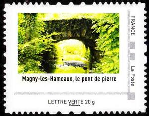 Stamp, Magny-les-Hameaux, le pont de pierre, France,  , Bridges, Landscapes