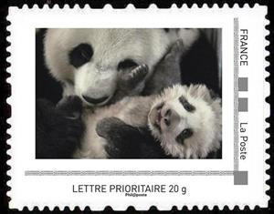 Stamp, Yuan Meng le Panda de Beauval, France,  , Giant Pandas