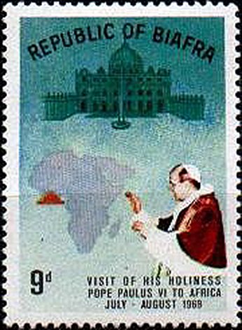 Peter Dome; Pope Paul VI and map of Africa