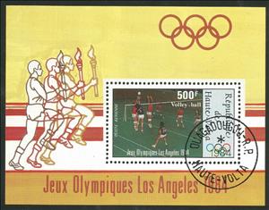 Souvenir Sheet, Volleyball, Upper Volta,  , Olympic Games, Sports, Volleyball
