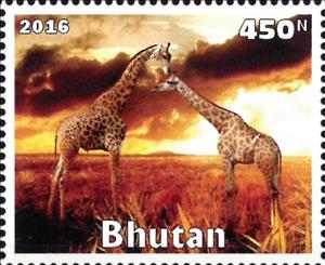 Stamp, African Animals, Cinderellas,  , Animals (Fauna), Giraffes, Mammals