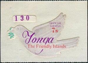 Stamp, Peace dove with laurel branch, Tonga,  , Birds, Peace Doves