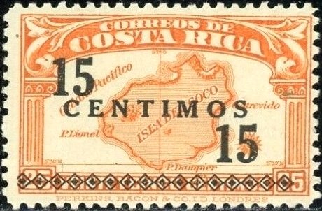 Map of Cocos Island-overprinted