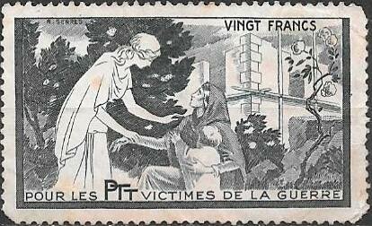 Stamp, Let's shake hands, France,  , Children, Women