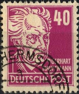 Stamp, Gerhart Hauptmann (1862-1946), Germany, Democratic Republic,  , Authors, Famous People, Literary People (Poets and Writers), Literature, Men, Nobel Laureates