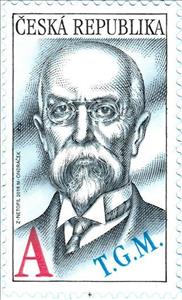 Stamp, Centenary of Presidency of Tomas Masaryk, Czech Republic,  , Anniversaries and Jubilees, Art, Famous People, Heads of State